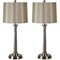 Signature Home Collection Set of 2 Glossy Glass Table Lamps with Champagne Drum Shades 30"